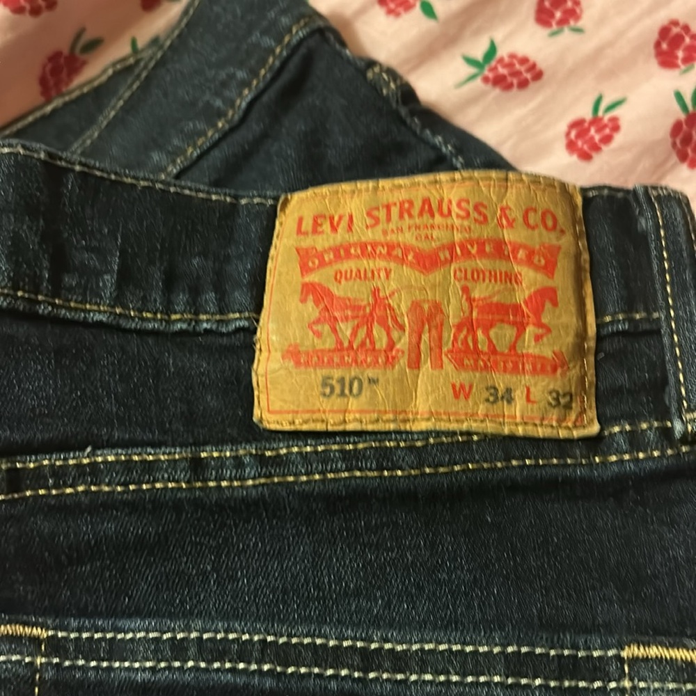 Levi's Blue Straight Jeans Classic 510 Denim 34x32 - Picture 2 of 4